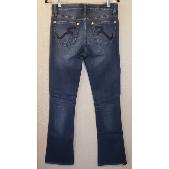 Rock & Republic Womens Kasandra Bootcut Jeans 10M Distressed Deconstructed Denim - Picture 6 of 9